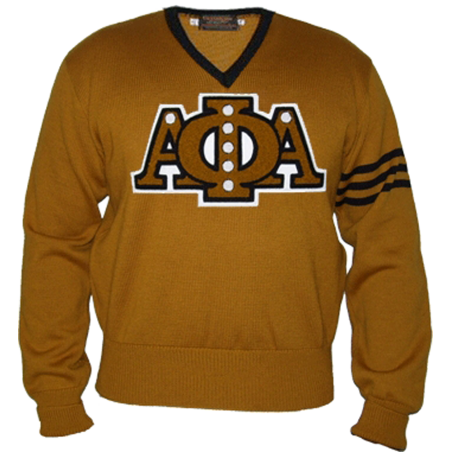 Alpha V-Neck Jewel Letter Sweater