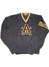 Alpha V-Neck Crest Letter Sweater - Black