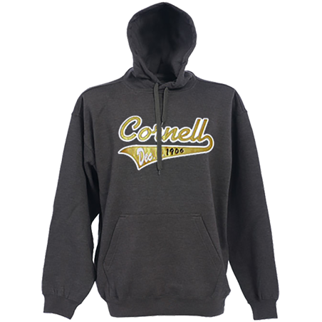 Alpha Cornell Tail Script Hoodie - Charcoal