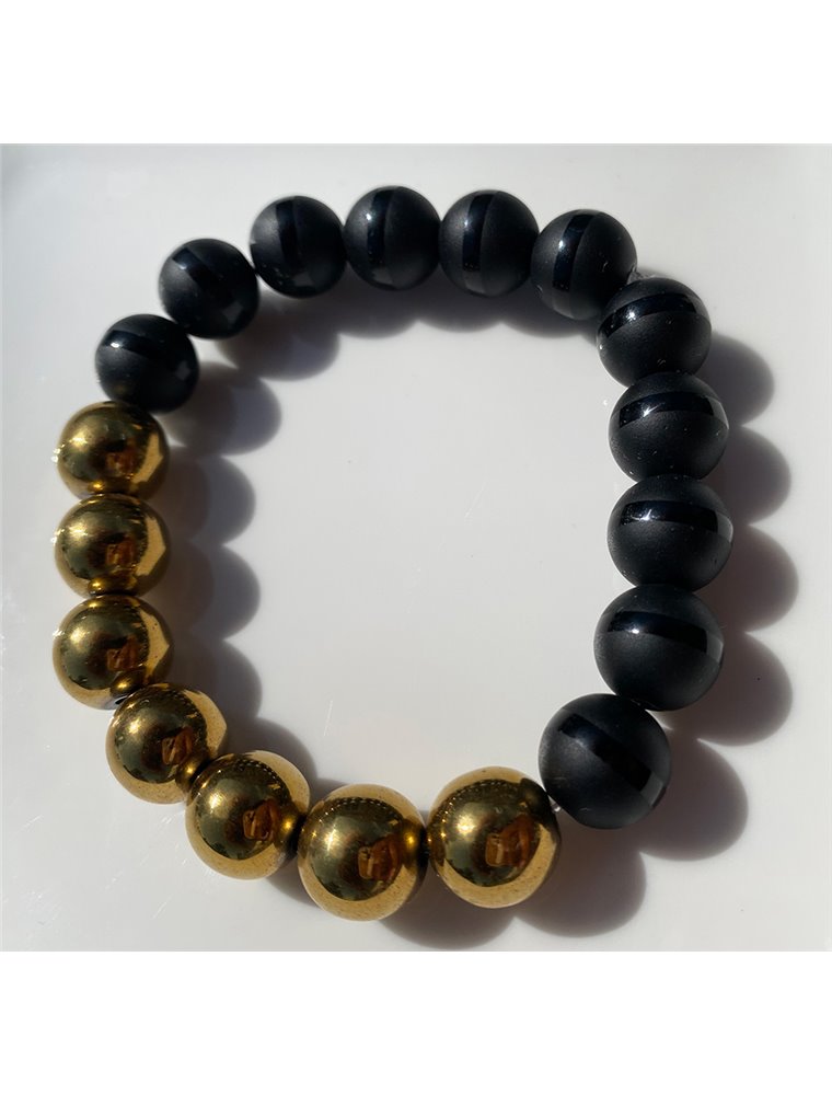 Gold Hematite and Black Onyx