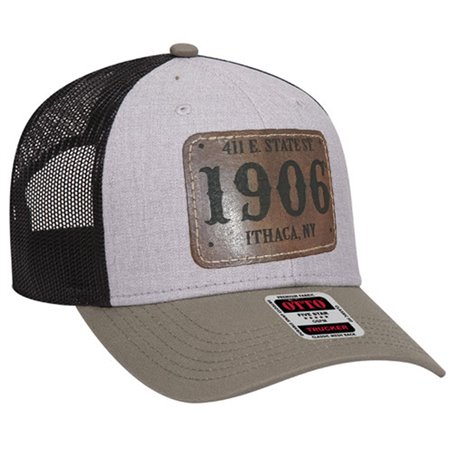 1906 Leather Patch  Cap - Grey Black