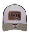 1906 Leather Patch  Cap - Grey Black