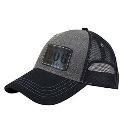 1906 Leather Patch  Cap - Charcoal Black