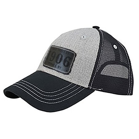 1906 Leather Patch  Cap - Grey Black