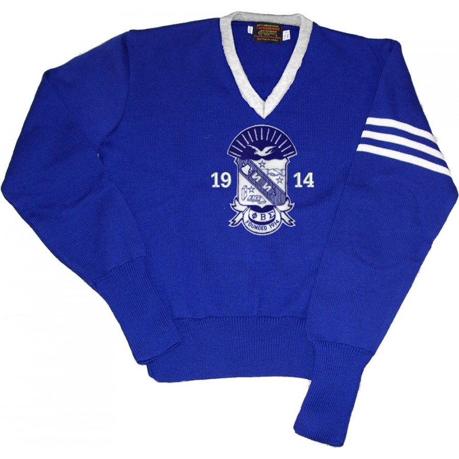 Sigma V-Neck Crest Letter Sweater